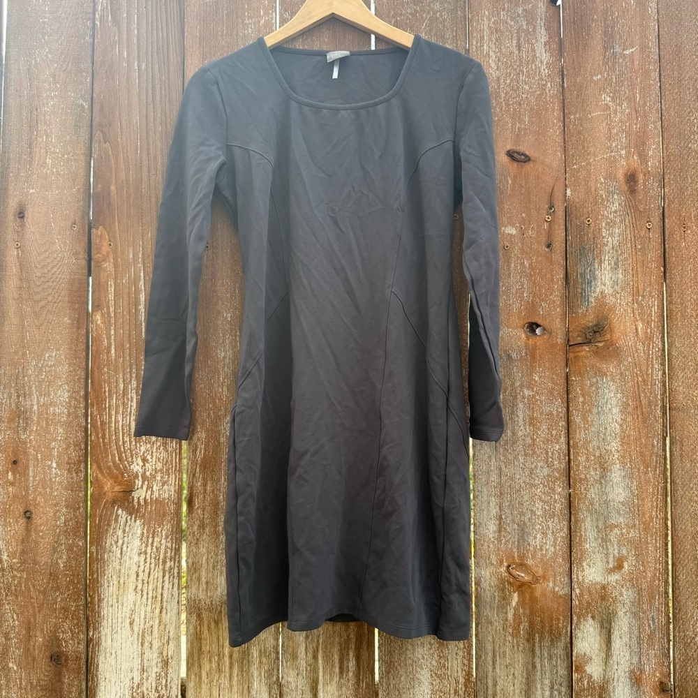 BOBI Women’s Gray Charcoal Long Sleeve Tailored Bodycon Cutout Dress Size Medium